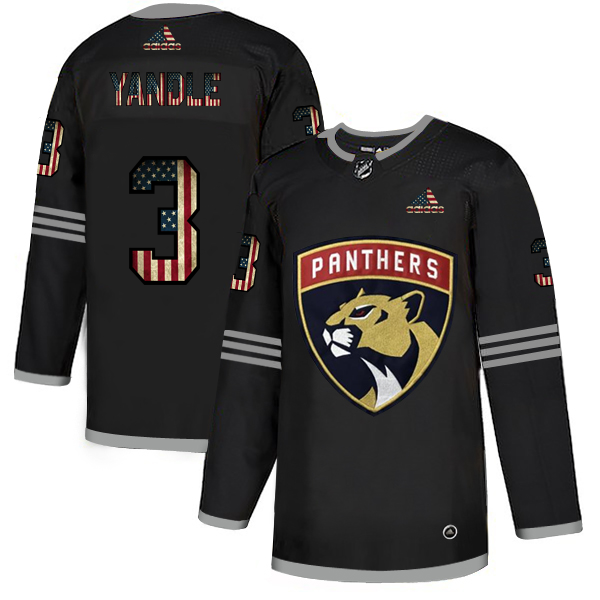 Florida Panthers #3 Keith Yandle Adidas Men Black USA Flag Limited NHL Jersey